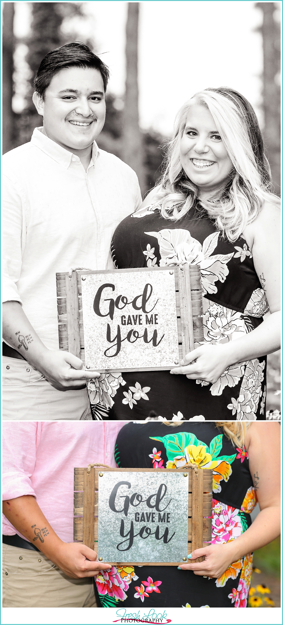 god gave me you engagement sign