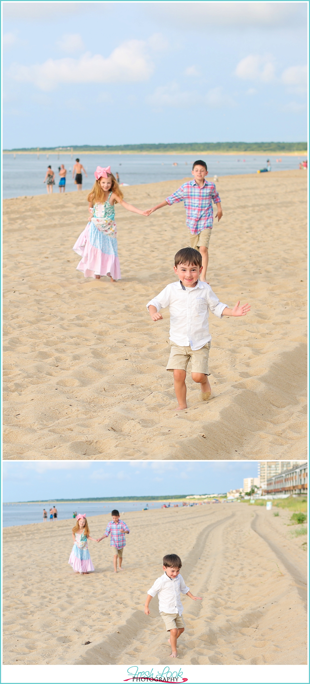 kids playing on the beach
