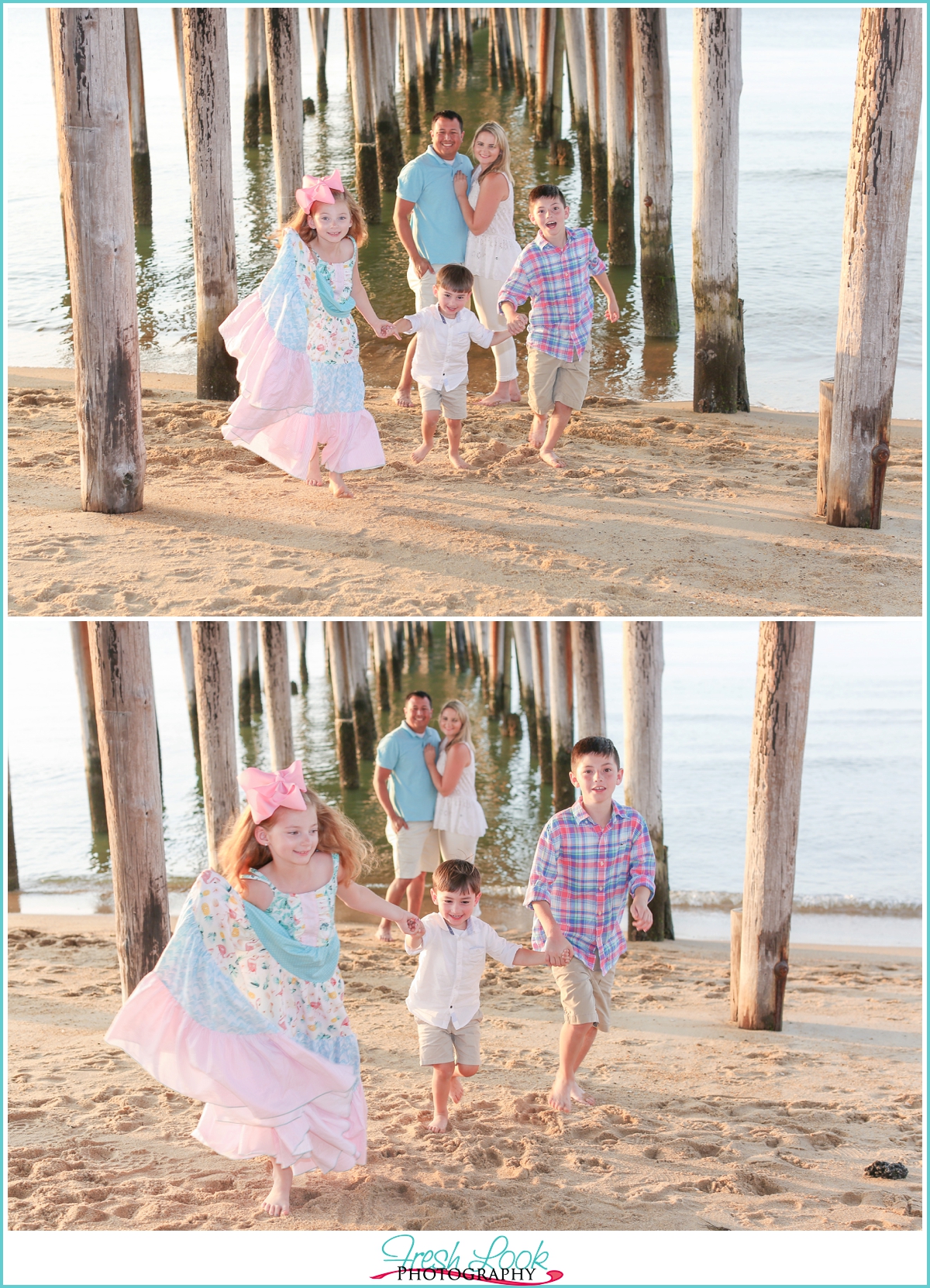 playful family photo shoot