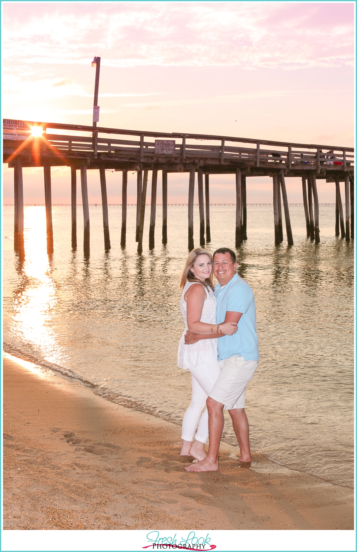 Virginia Beach sunset engagement shoot