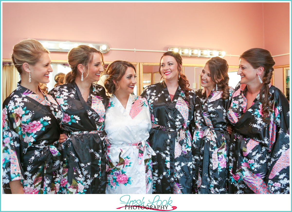 bride and bridesmaids robes