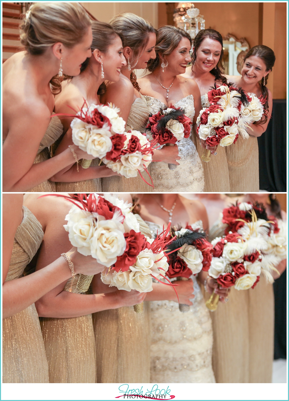 bridesmaids giggling