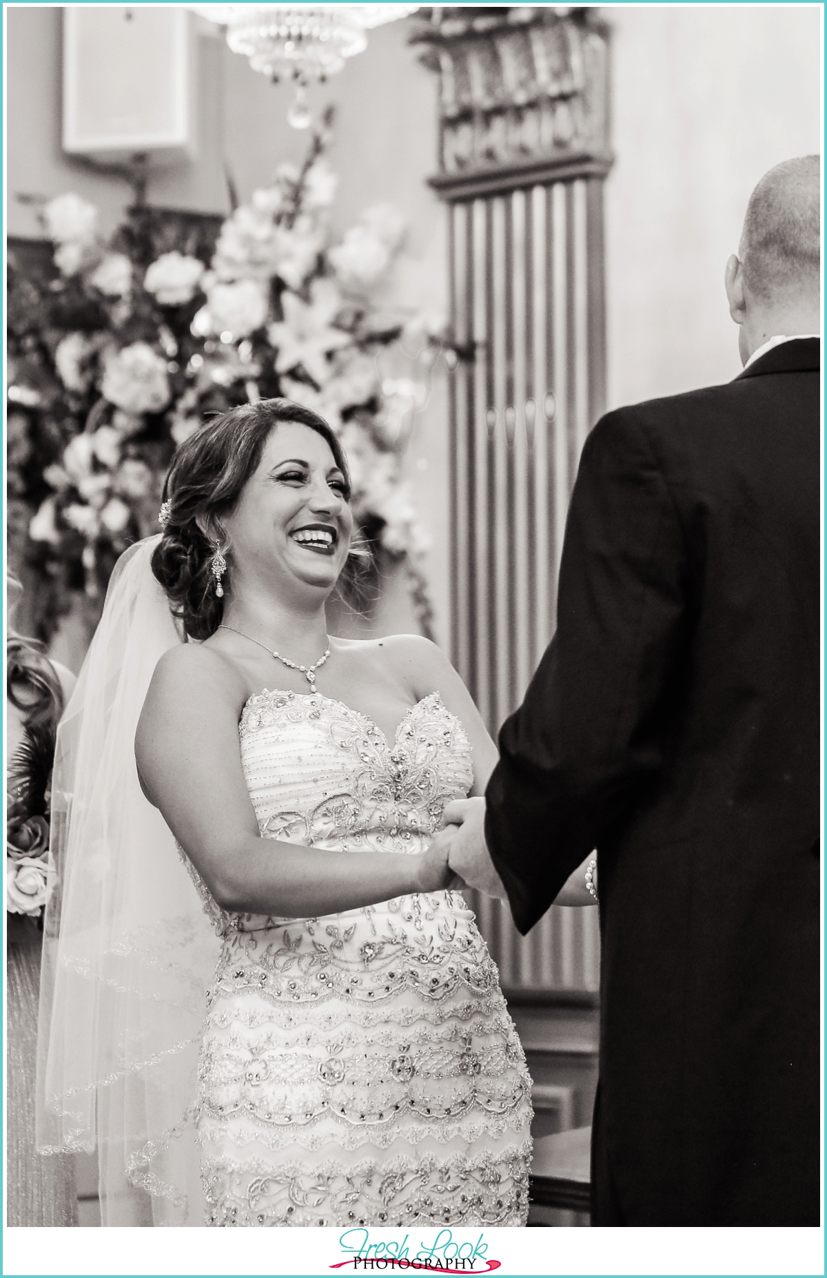 joyful bride at the wedding