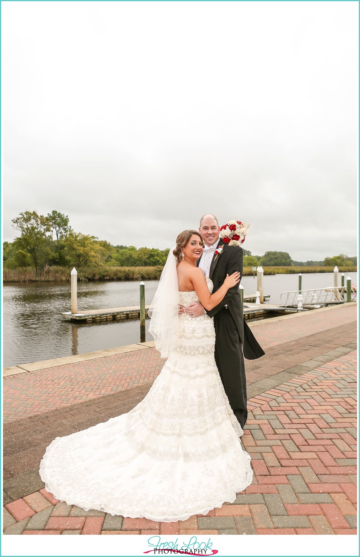 bride and groom formal portraits