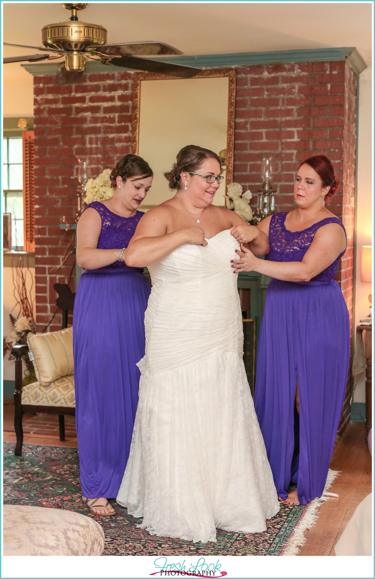 bride getting ready for the wedding