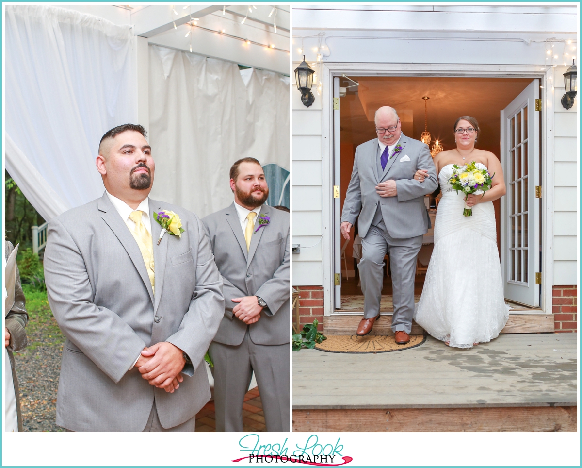 groom seeing his bride for the first time