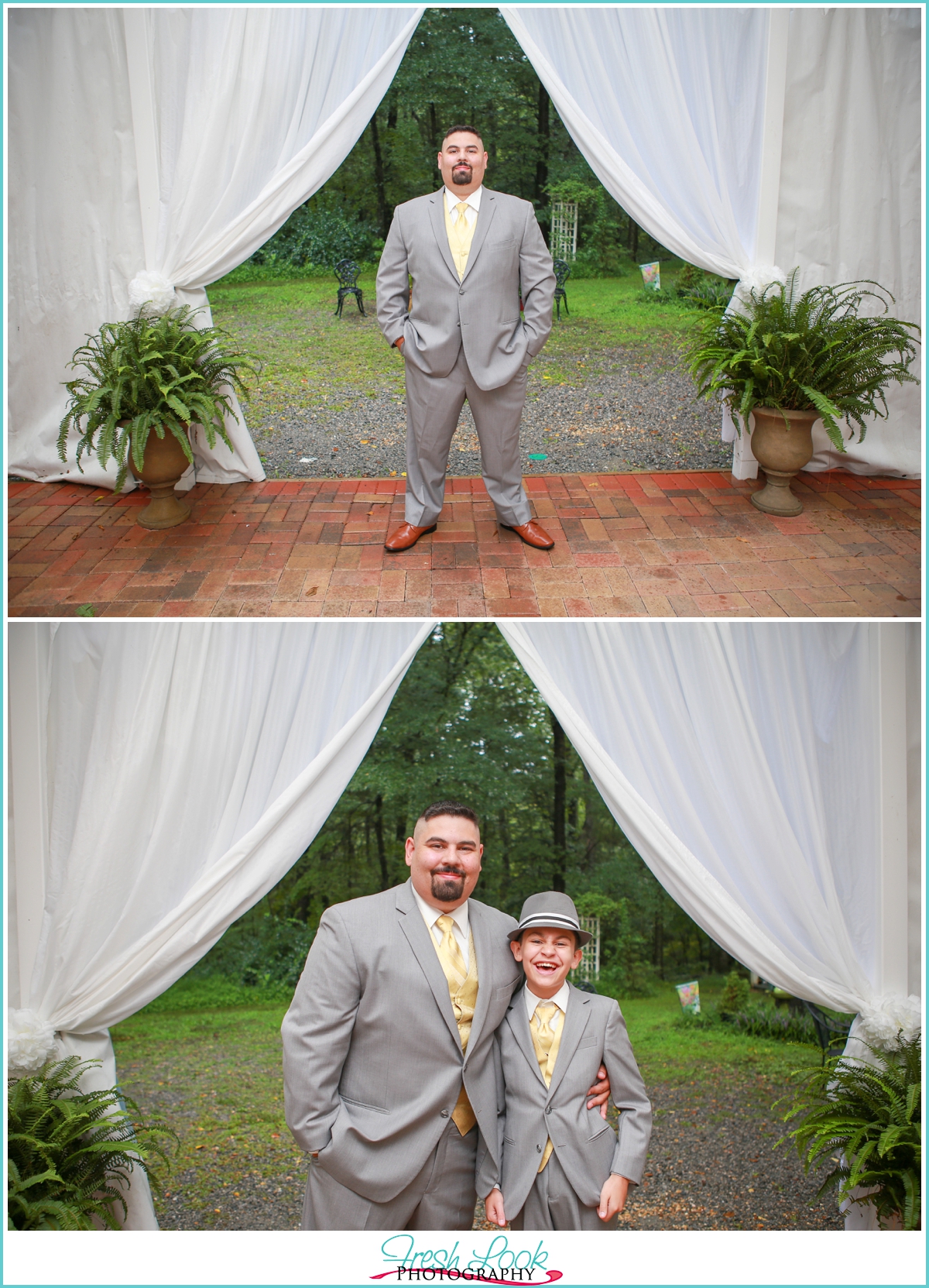 father and son wedding portrait