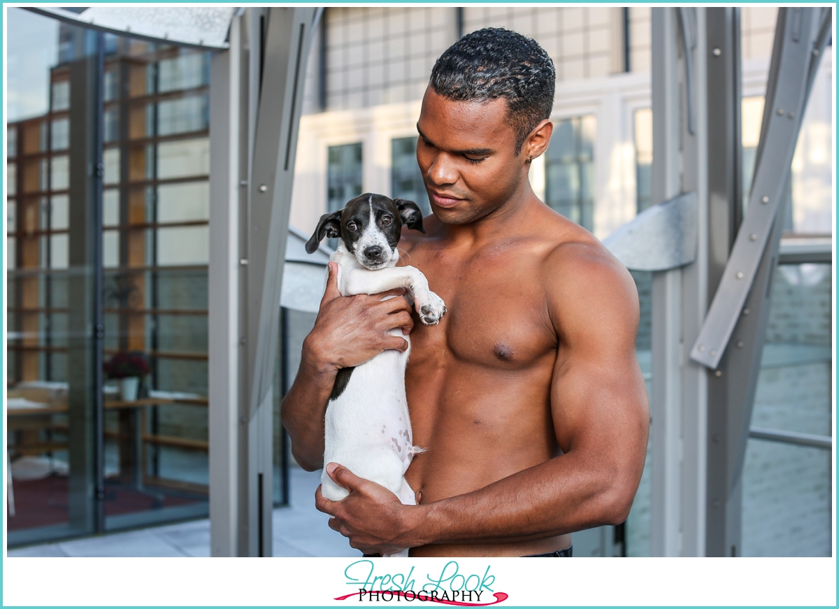 hot guys and puppies