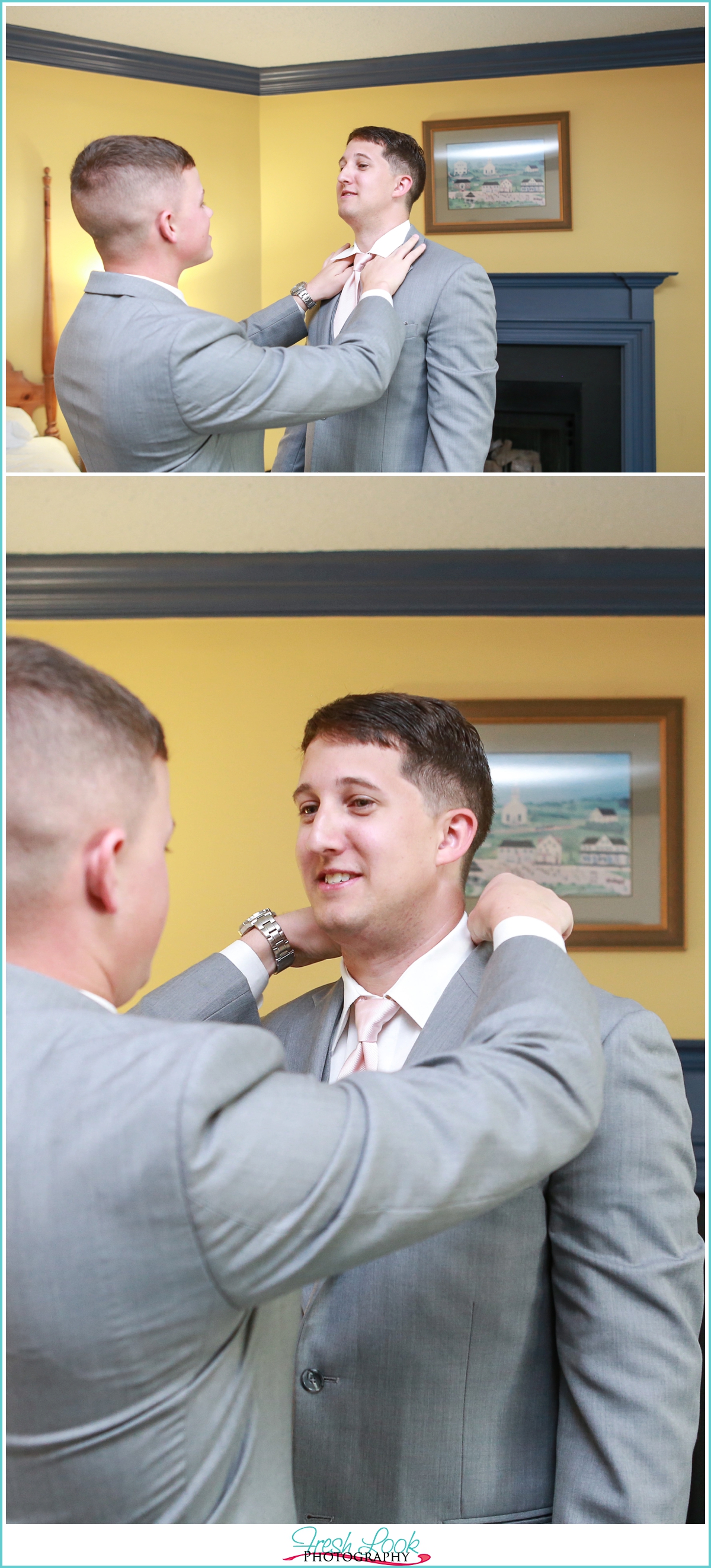 Groom getting ready for the wedding