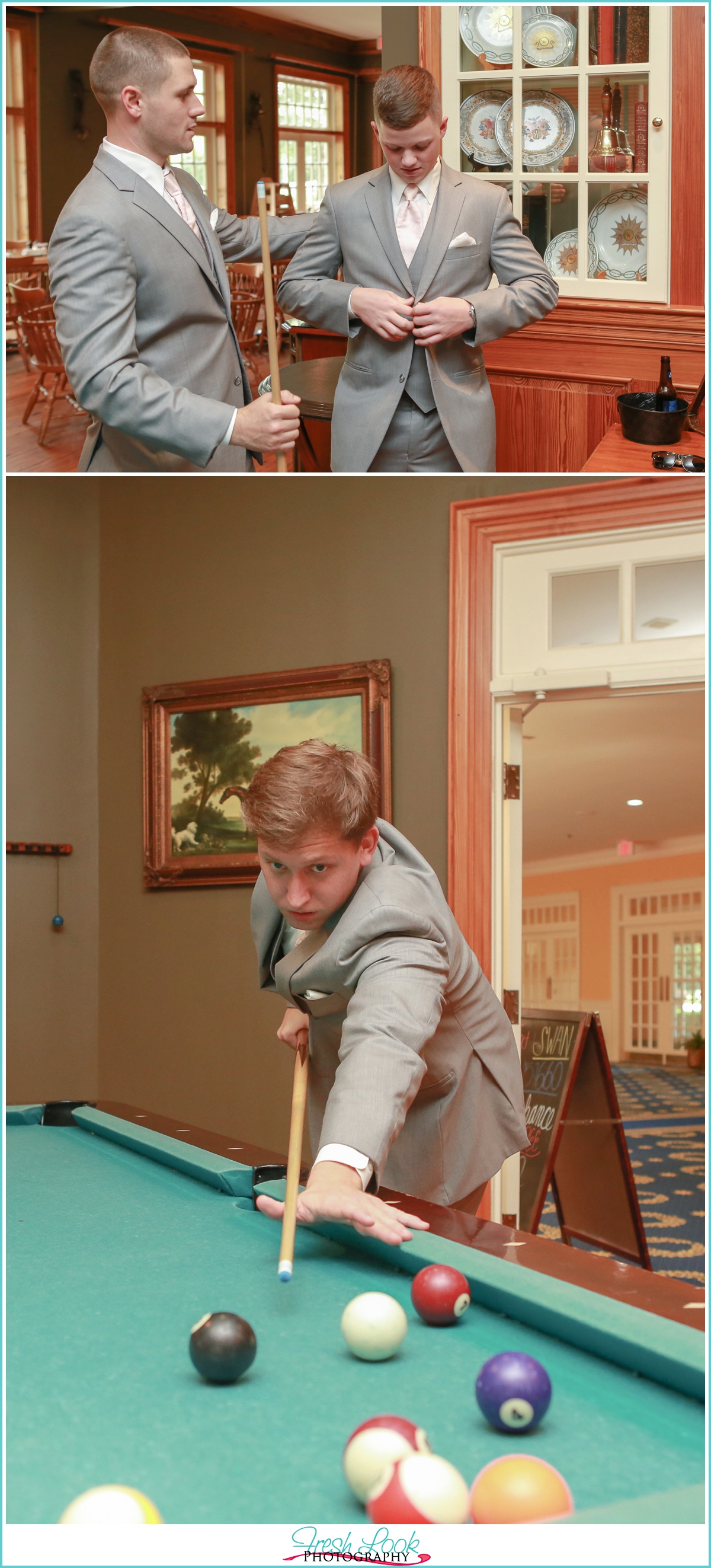 Groomsmen Playing Pool photo 