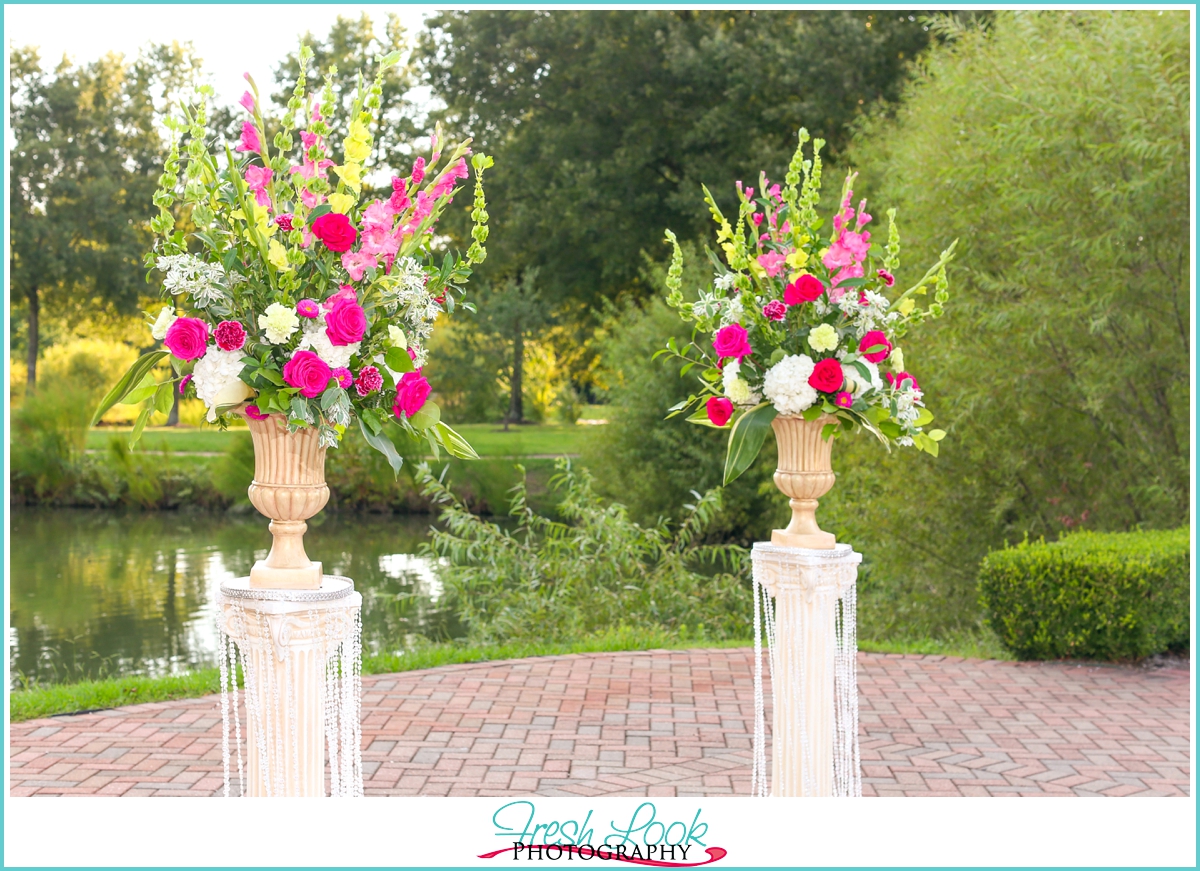 Pink and White wedding flowers