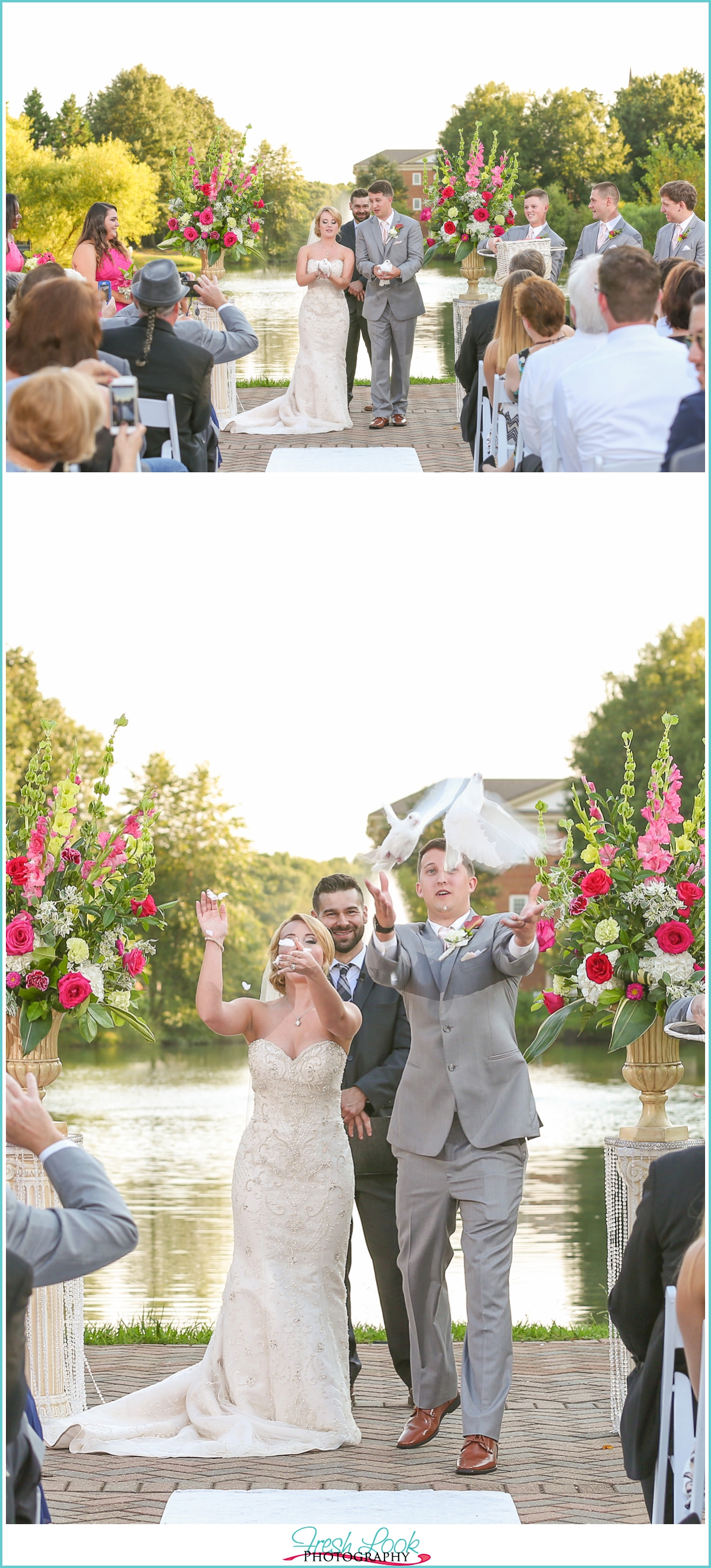 Releasing Doves at the wedding