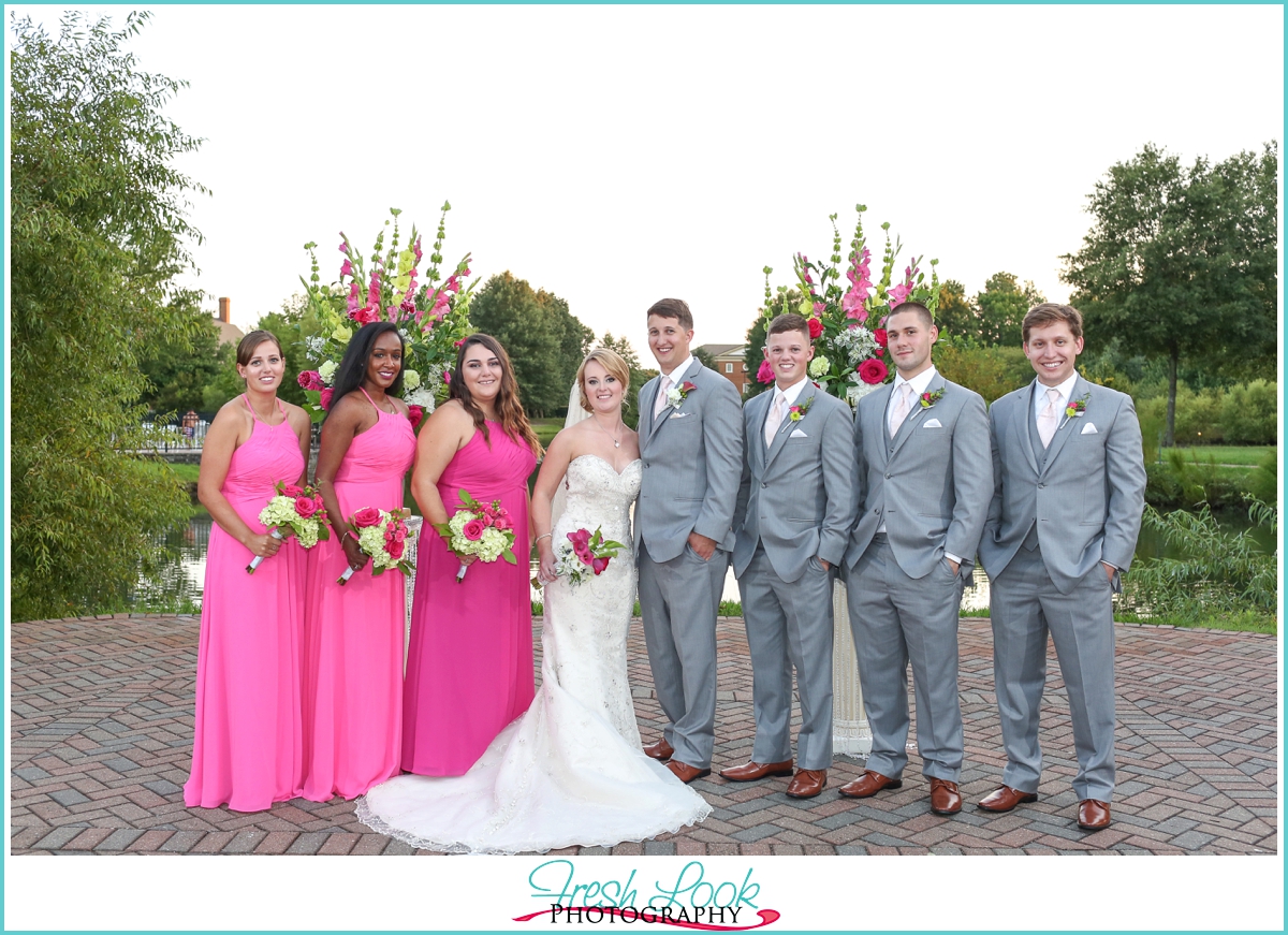 Gray and Pink bridal party colors
