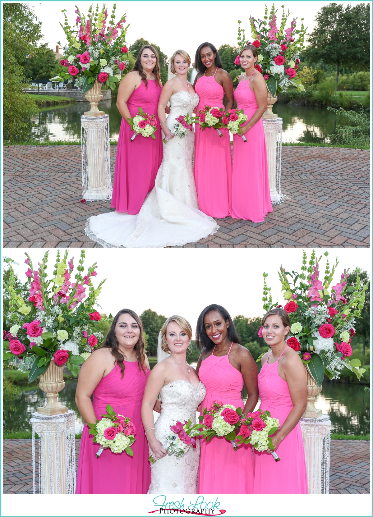 Pretty in Pink bridesmaid dresses