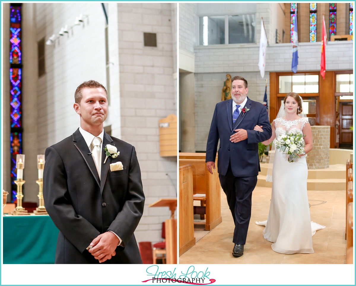 bride walking down the aisle