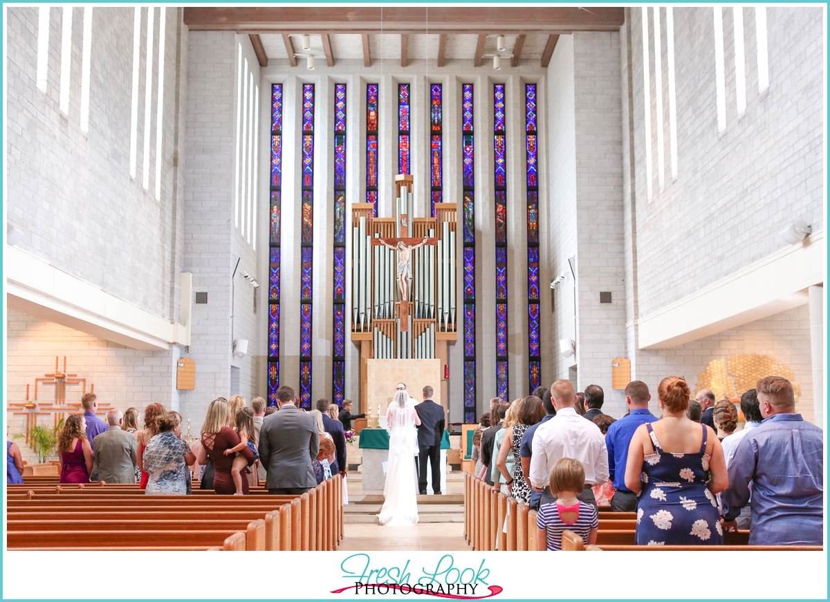 bride and groom church wedding ceremony