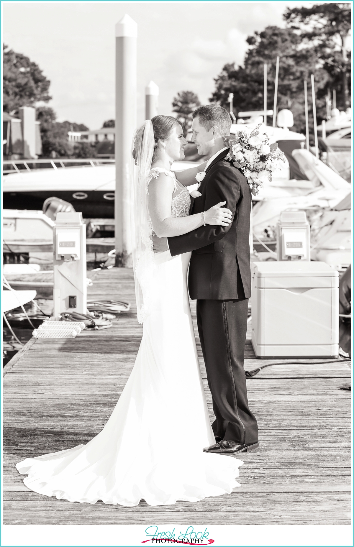 black and white bride and groom