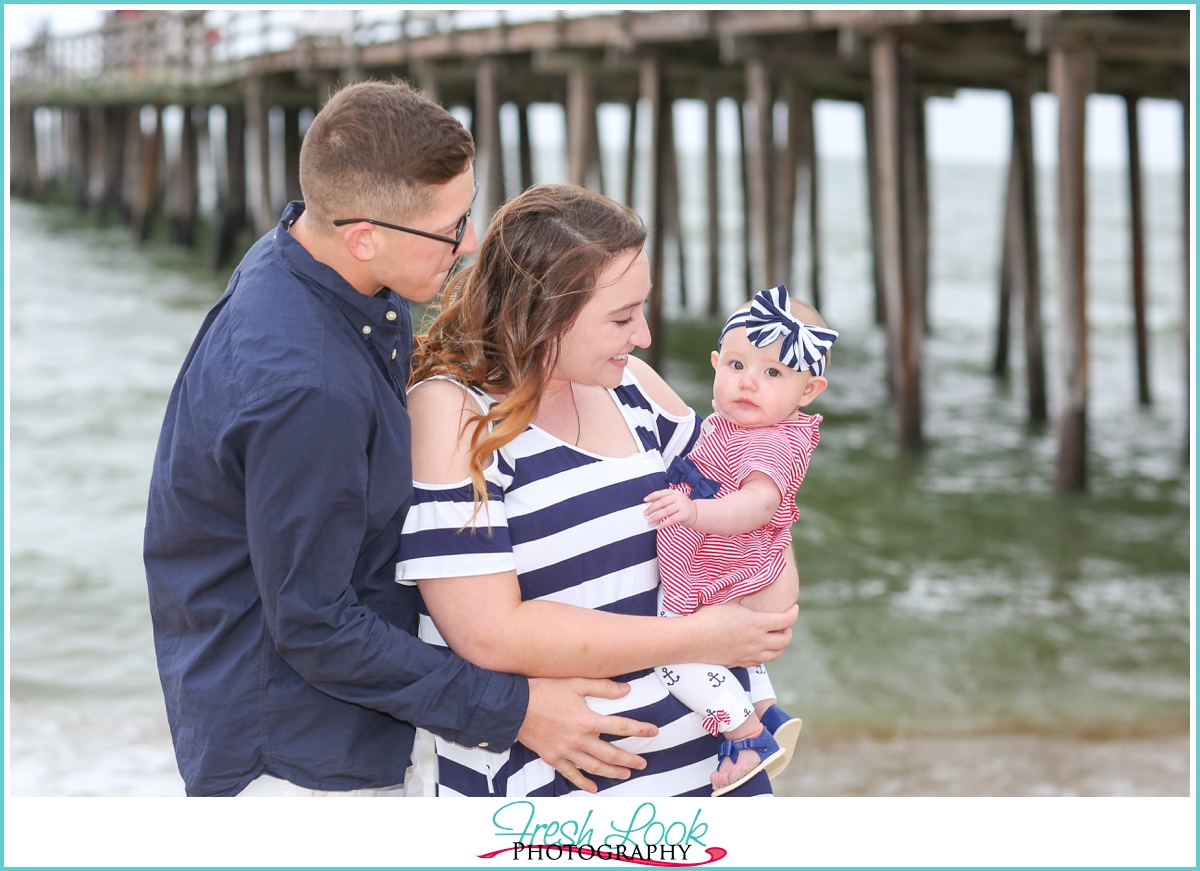 family photos on the beach