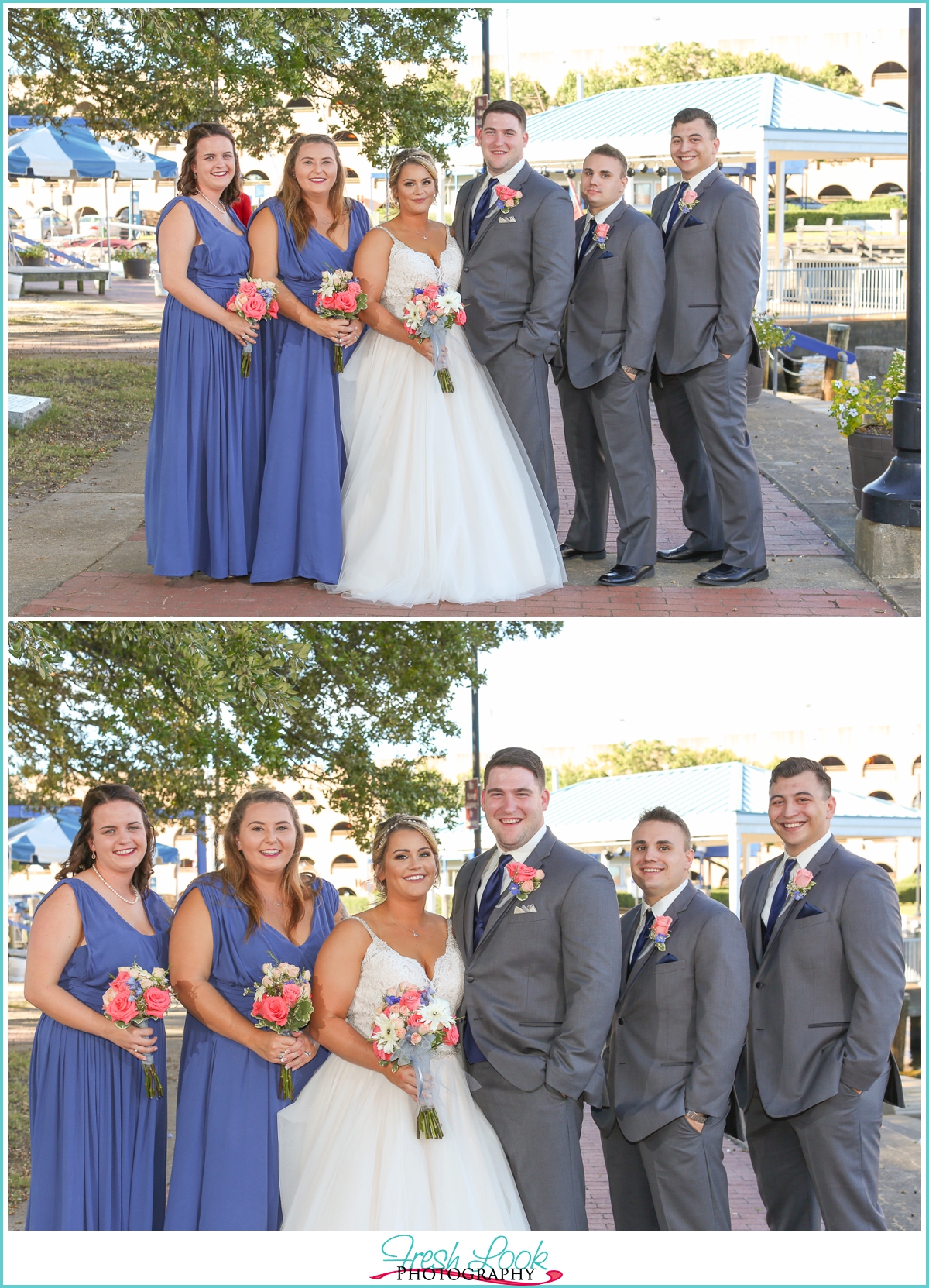 blue and coral wedding colors