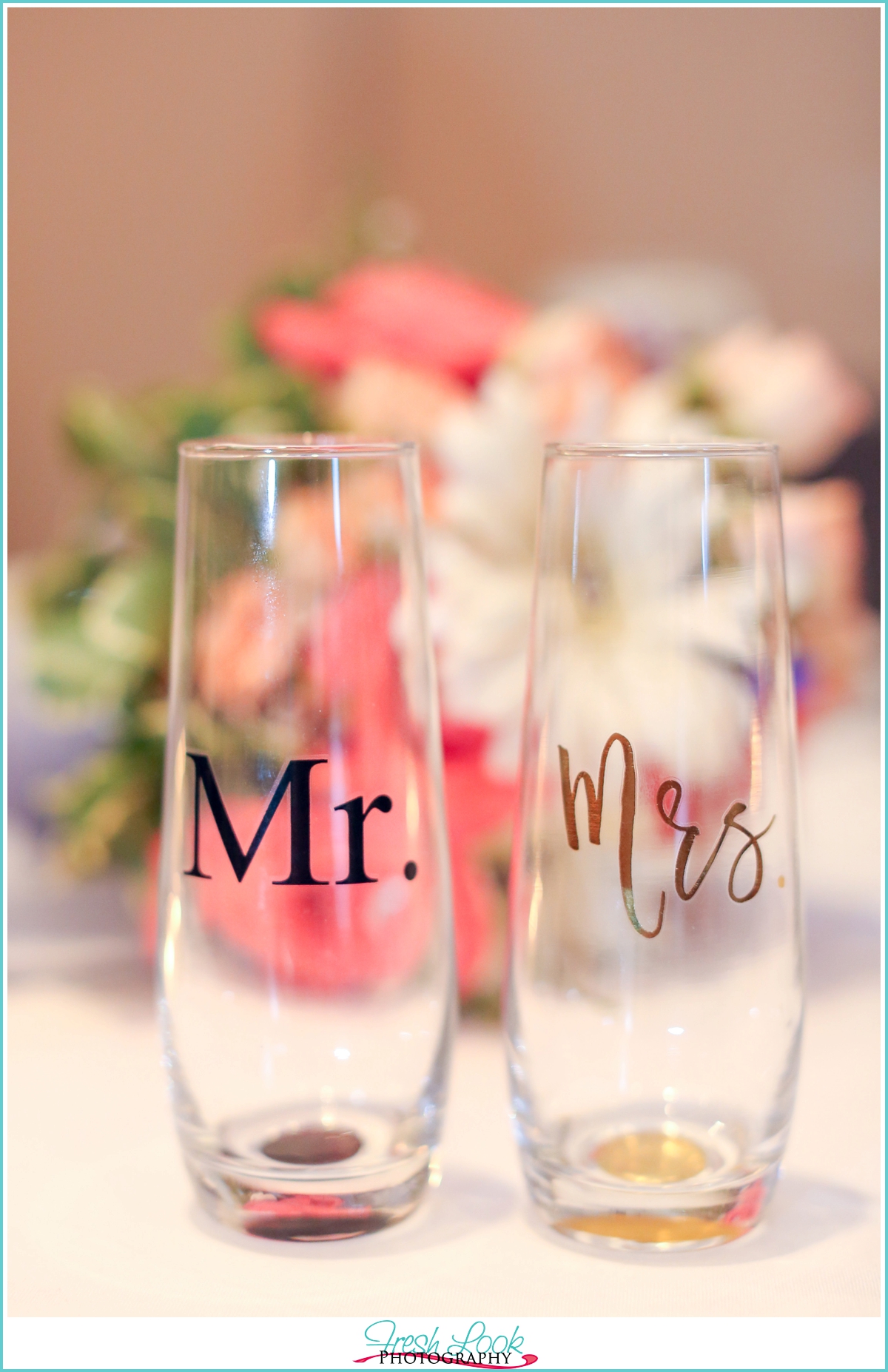 Mr and Mrs champagne flutes