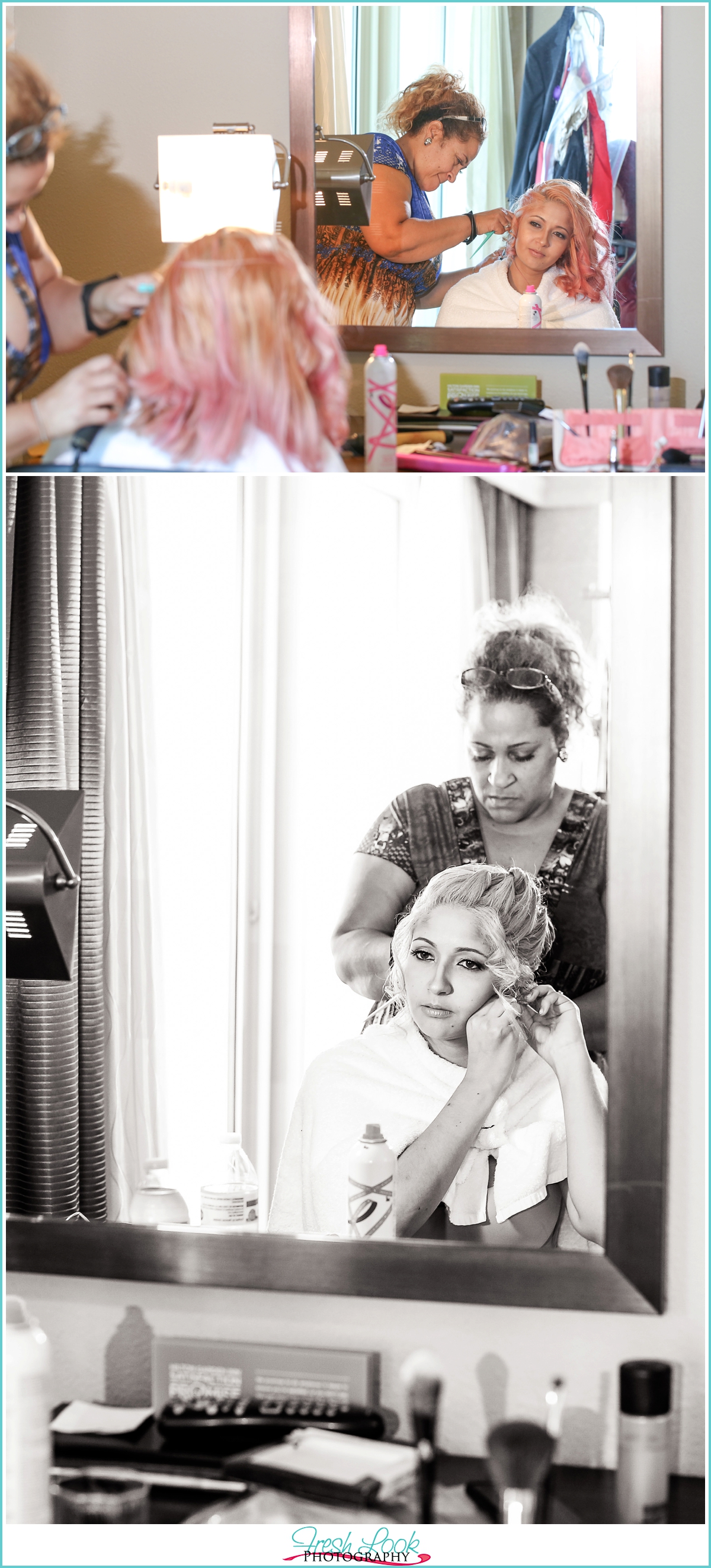 bride getting ready for the wedding