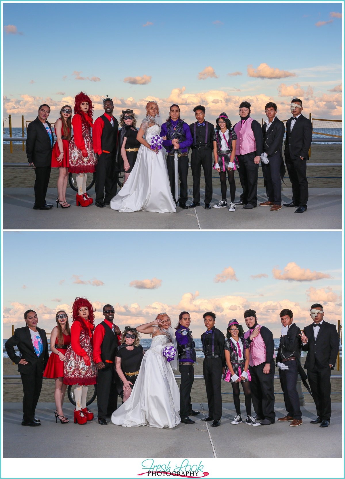 cosplay bridal party Virginia Beach oceanfront