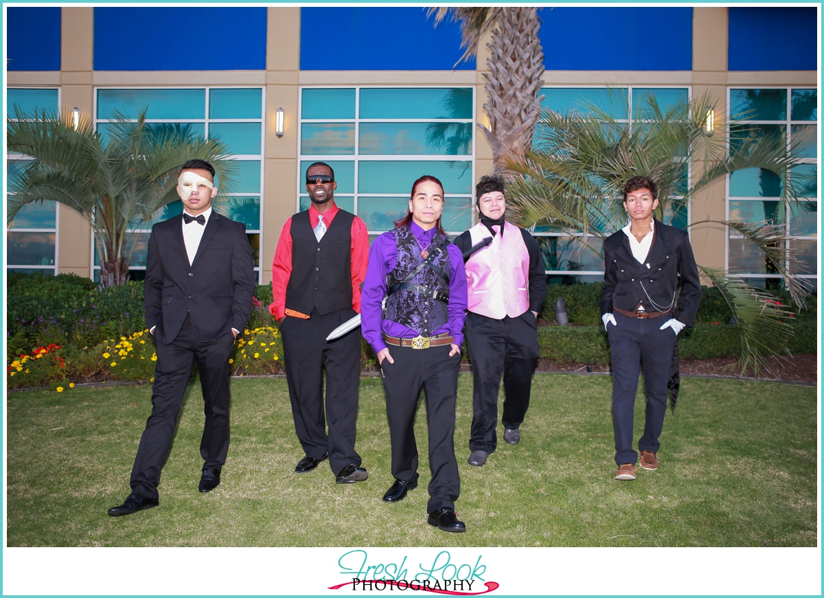 handsome groom and groomsmen