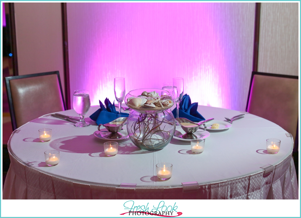 bride and groom sweetheart table