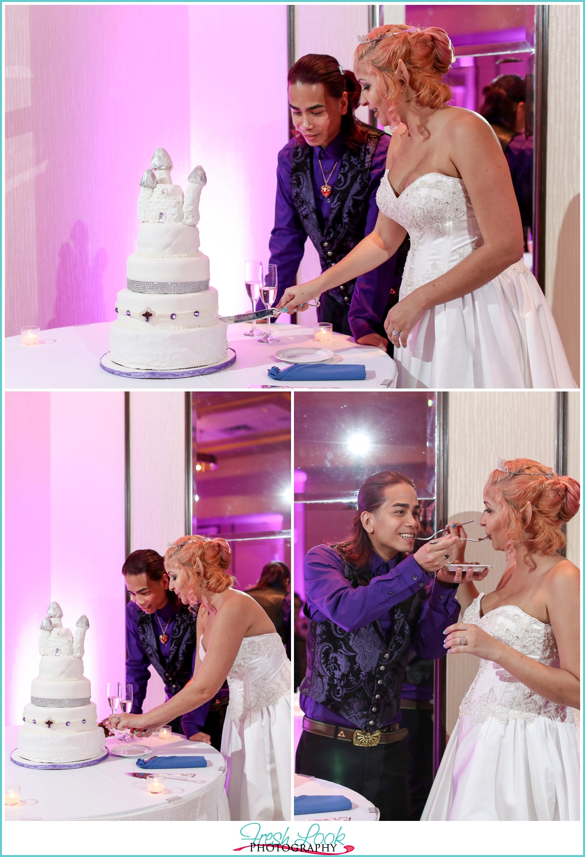 cutting the wedding cake