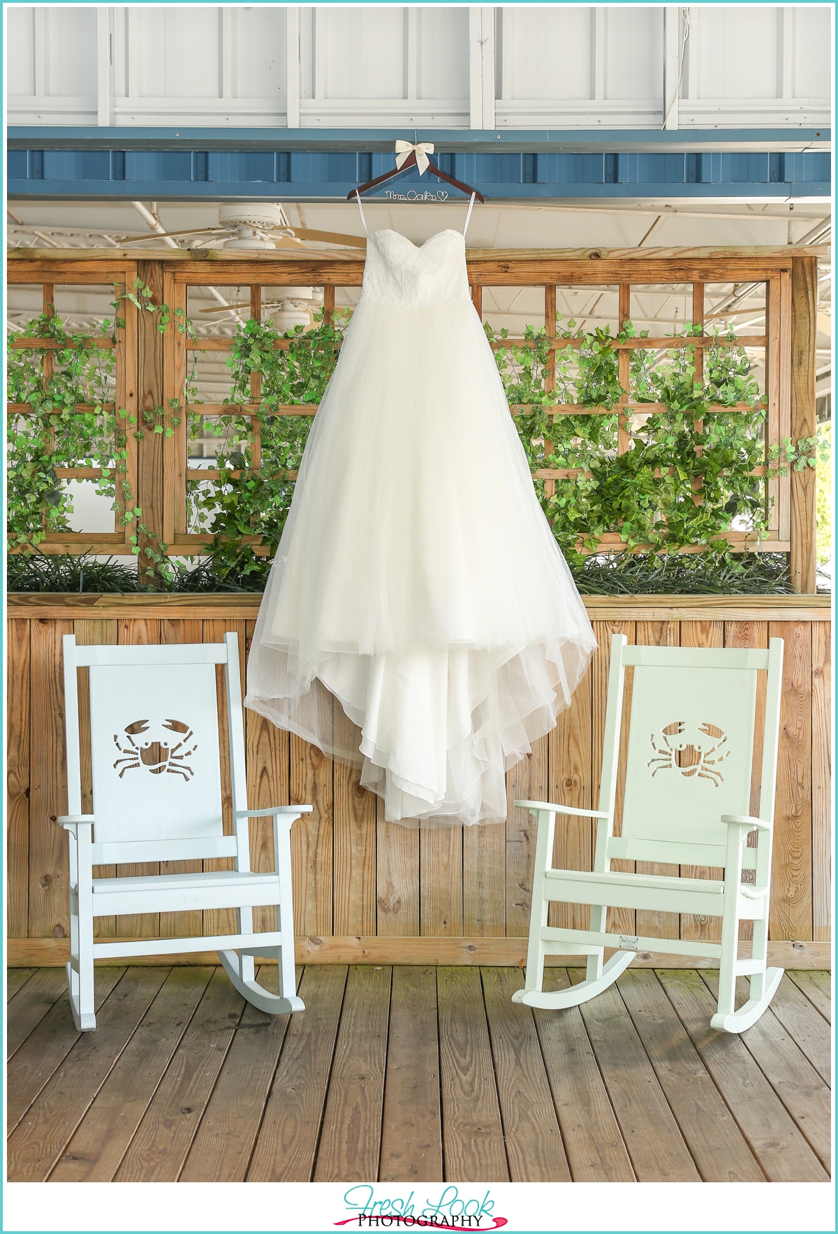 beachy wedding dress at Marina Shores