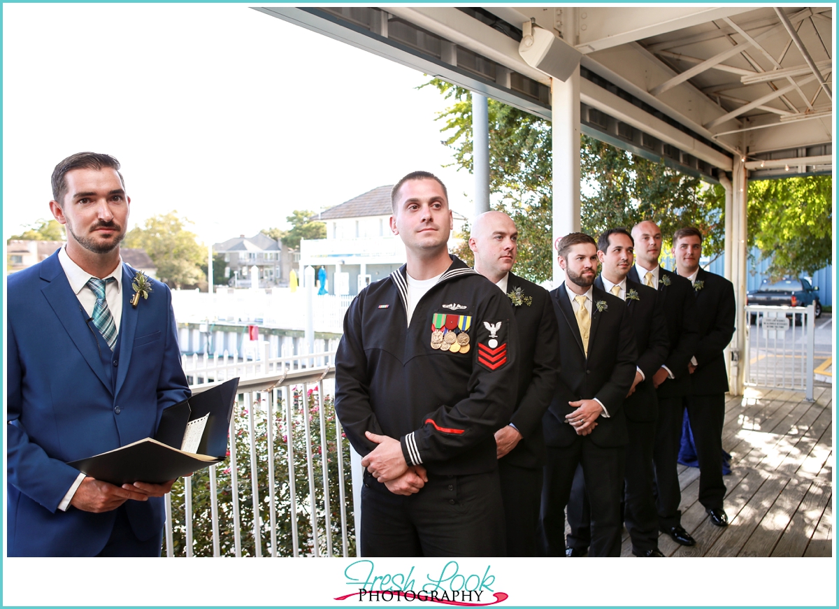 groom waiting for his bride