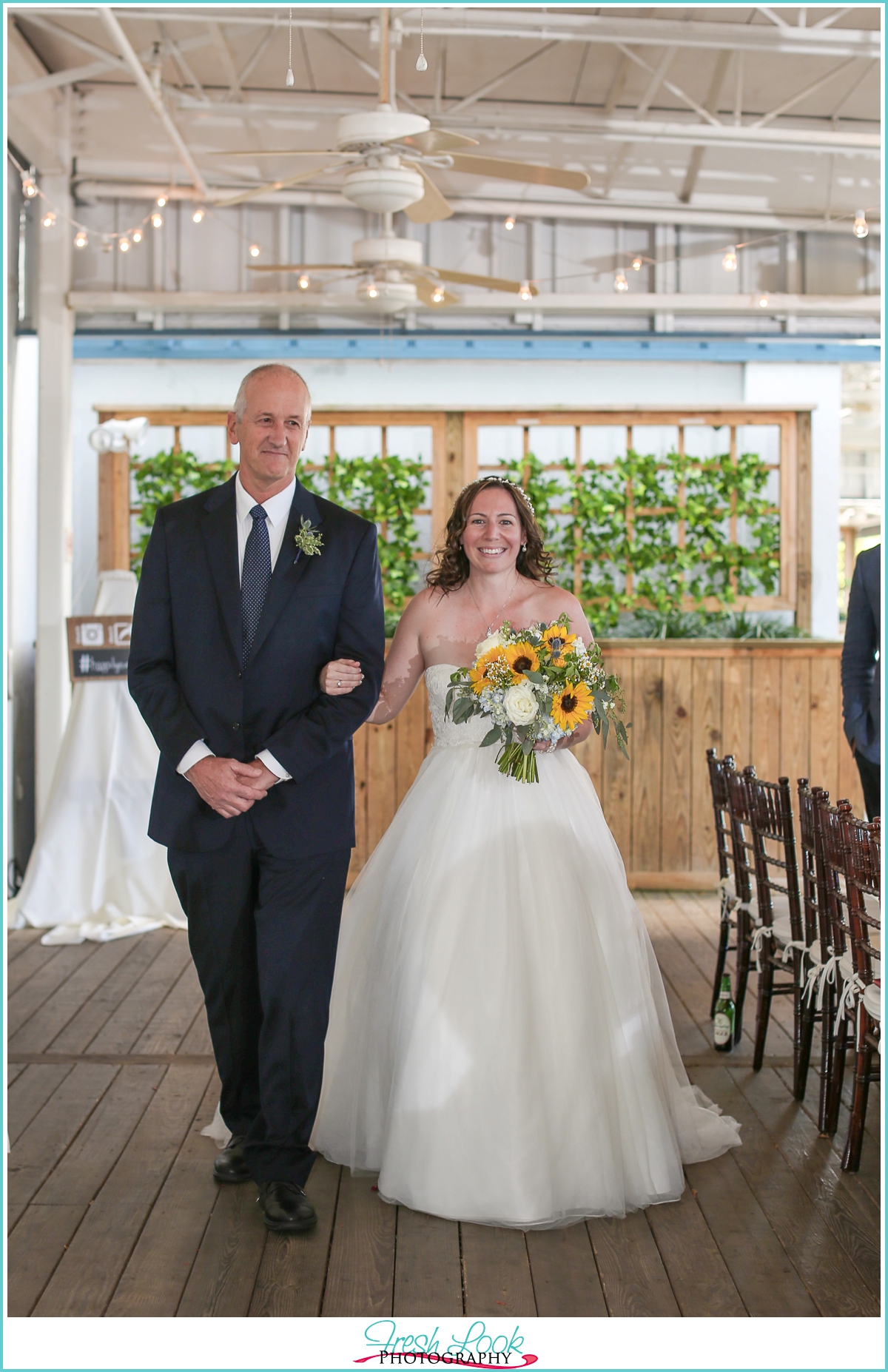 bride walking into the wedding ceremony