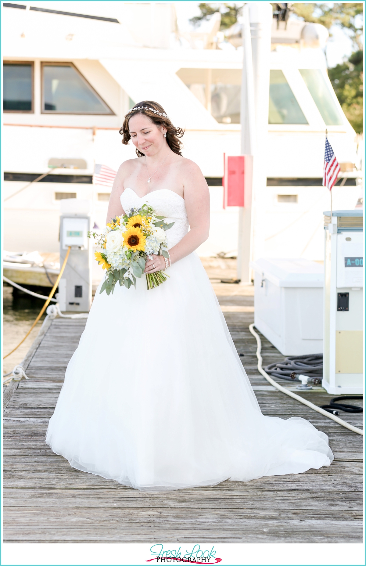 romantic bridal portraits on the dock