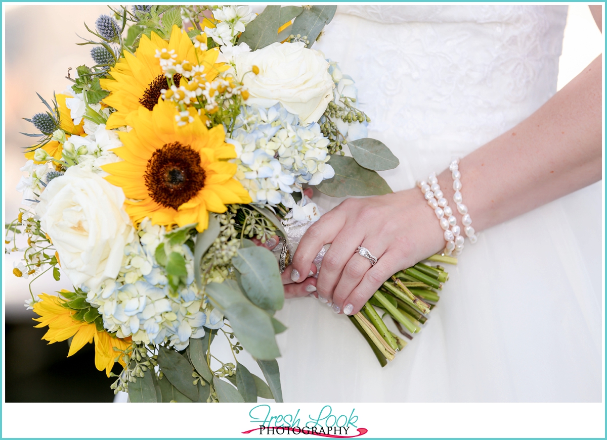 sunflower wedding bouquet