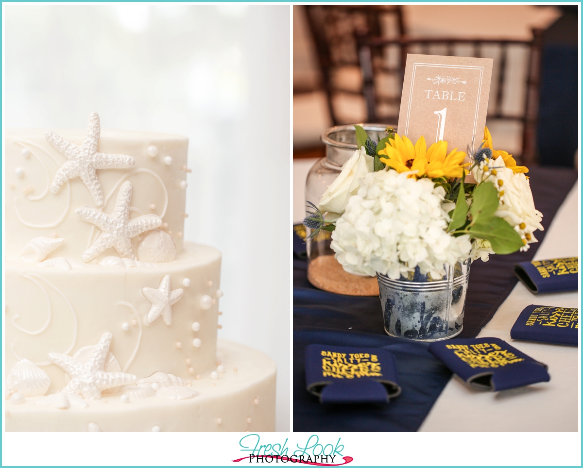 wedding cake and table decor