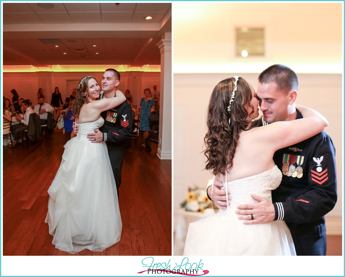 bride and groom first dance