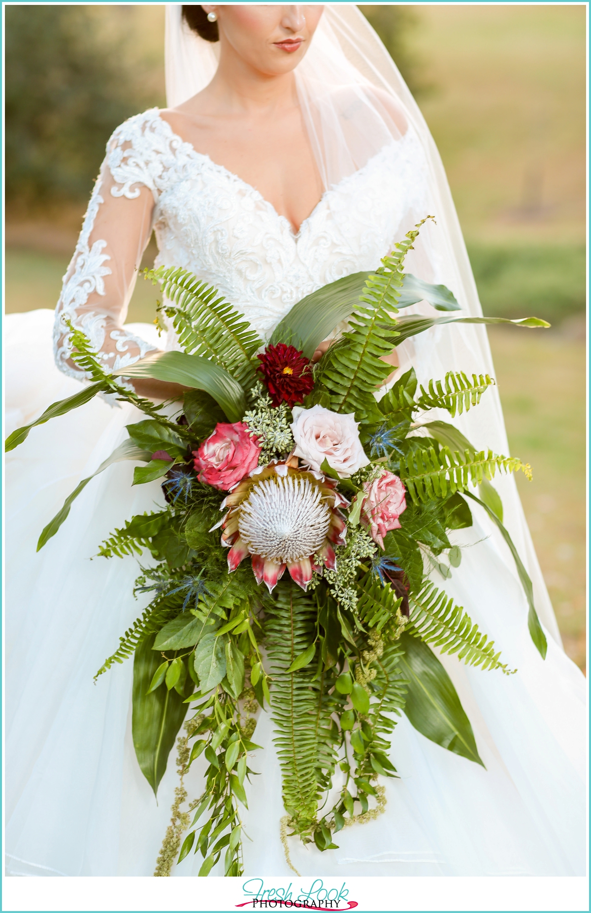 Hawaiian inspired bridal bouquet