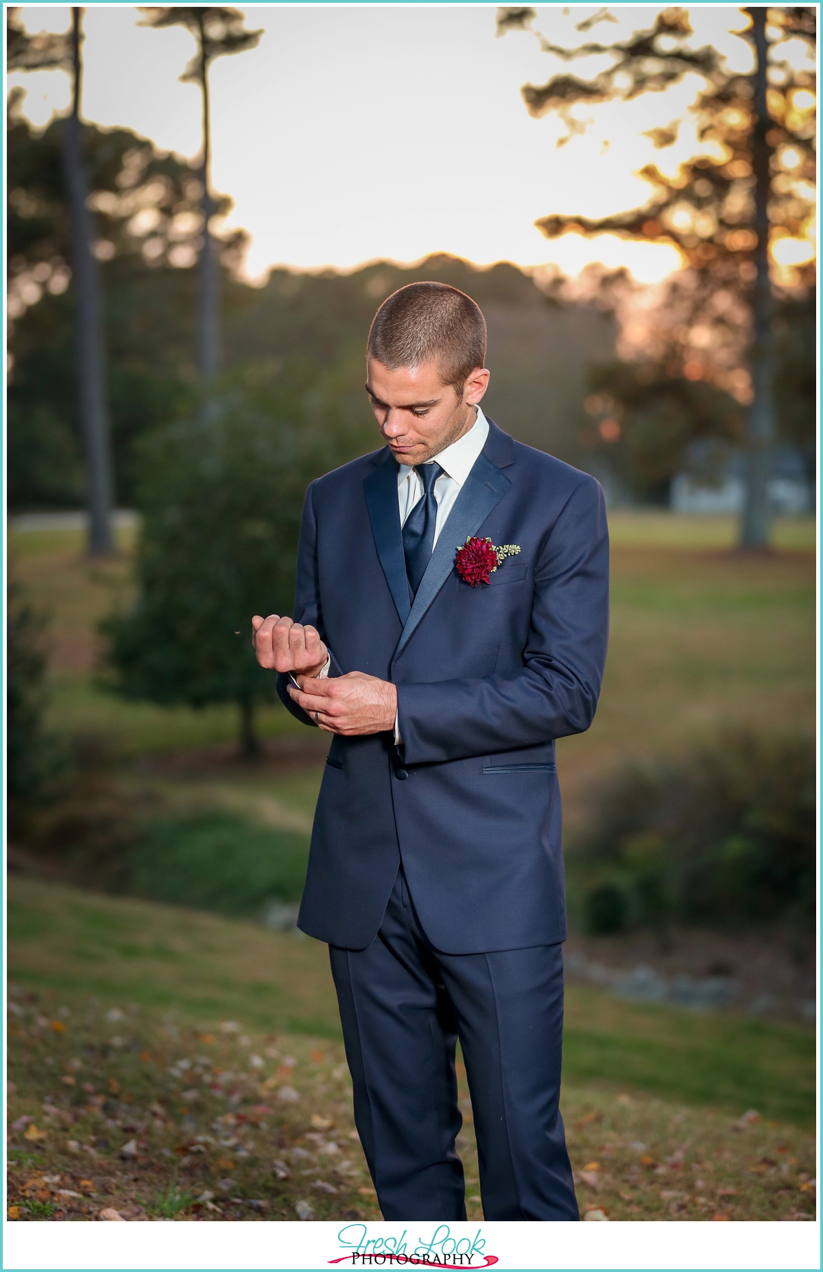 groom getting ready for the wedding