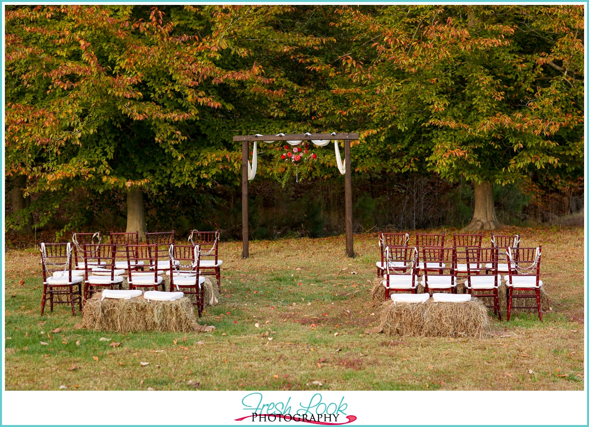 rustic farm wedding ceremony