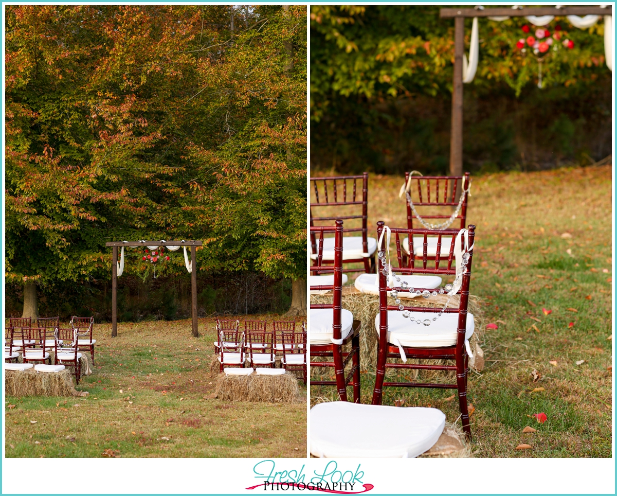 outdoor farm wedding ceremony