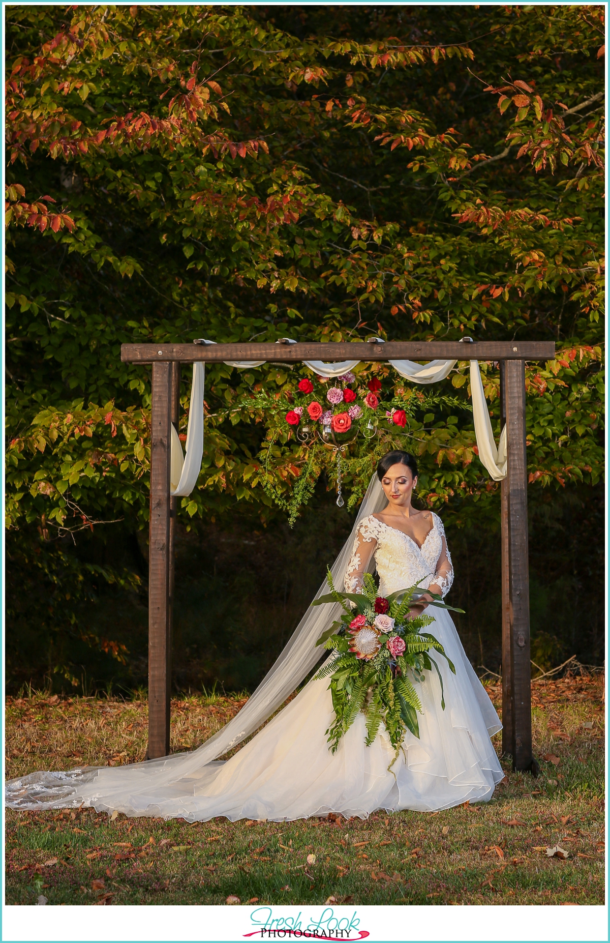 elegant country wedding bride