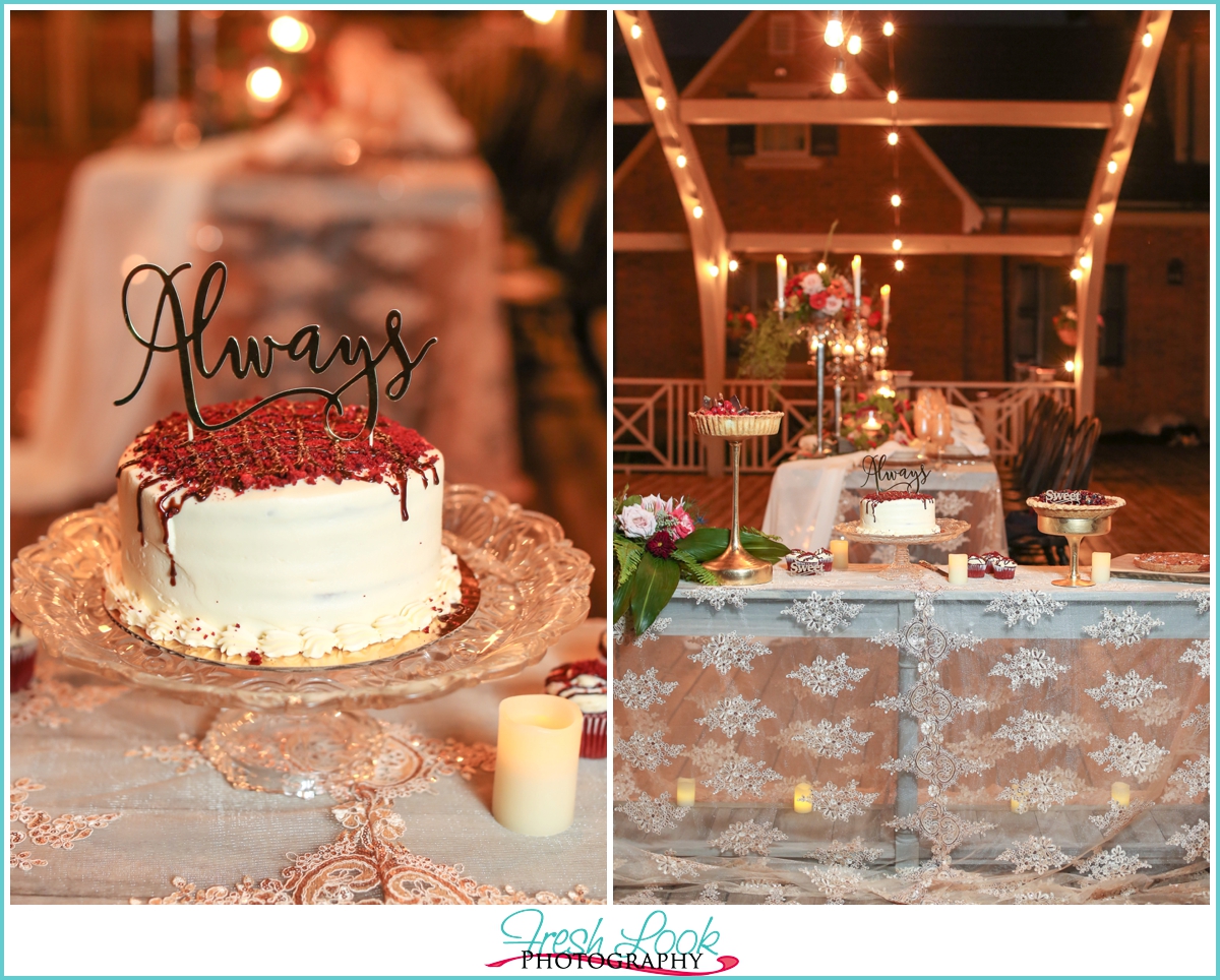 dessert bar at wedding reception