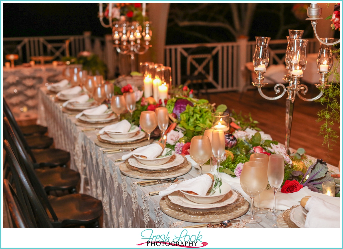 farm style wedding reception table