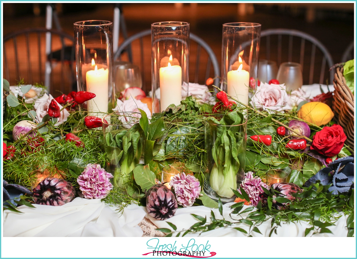 candlelit wedding reception