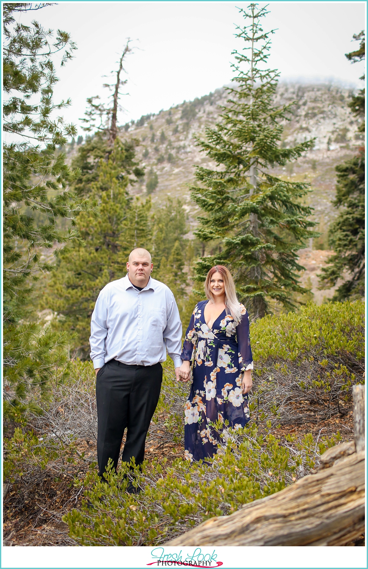 woodsy Engagement session Lake Tahoe