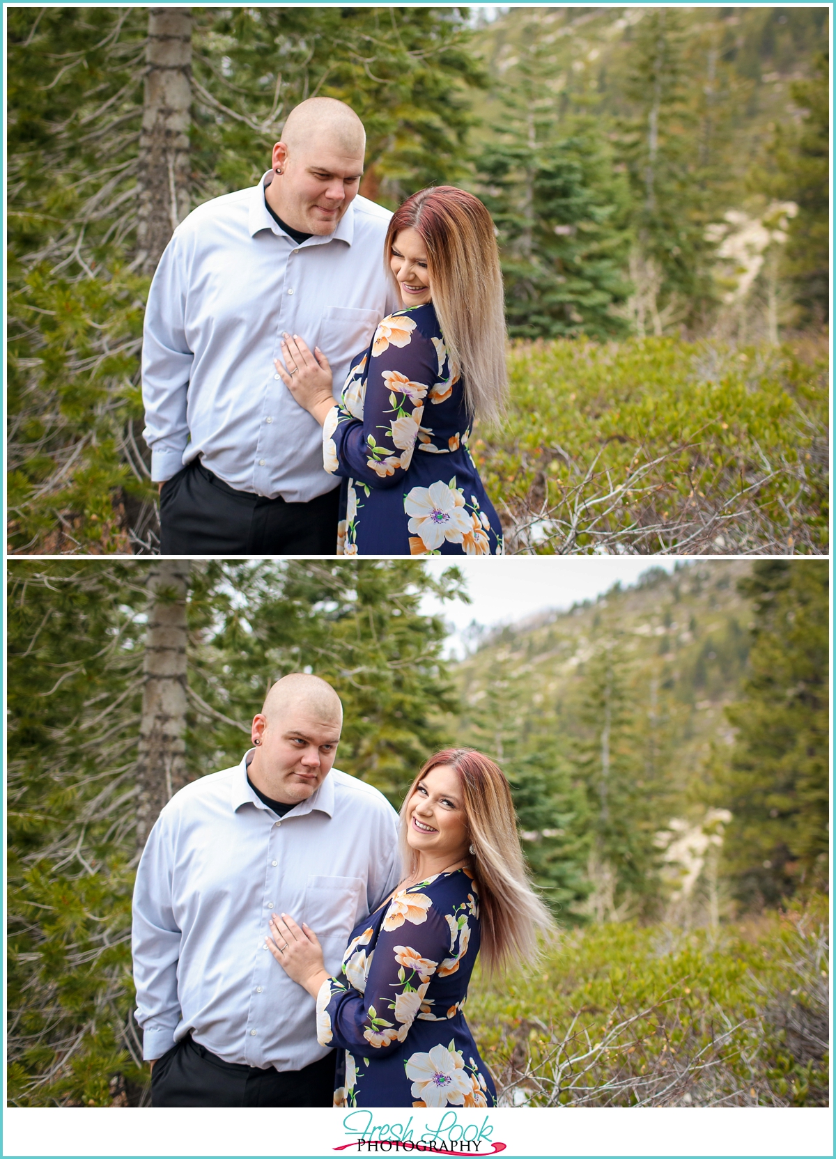 woodsy engagement session in Lake Tahoe