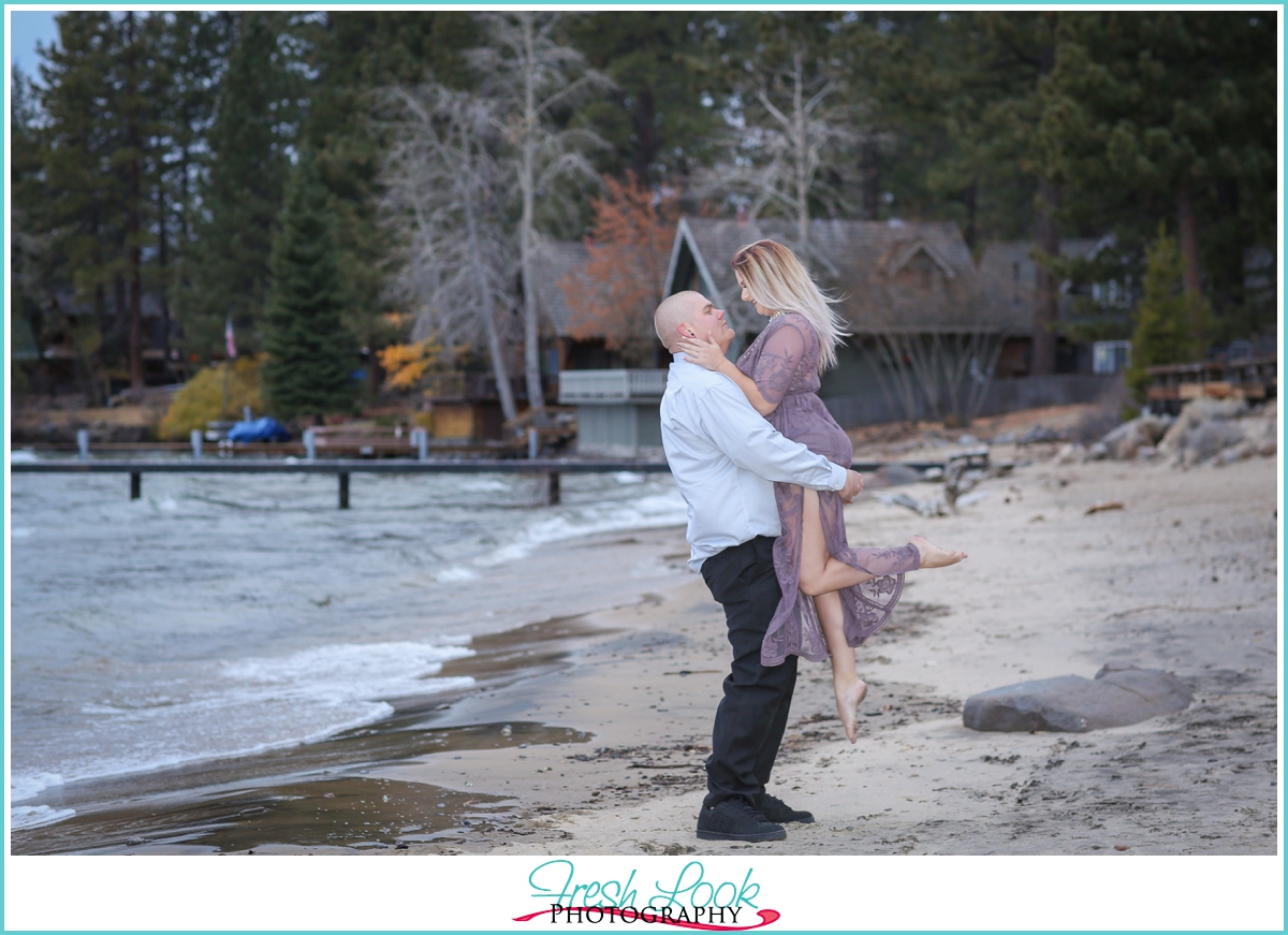 intimate Lake Tahoe engagement shoot