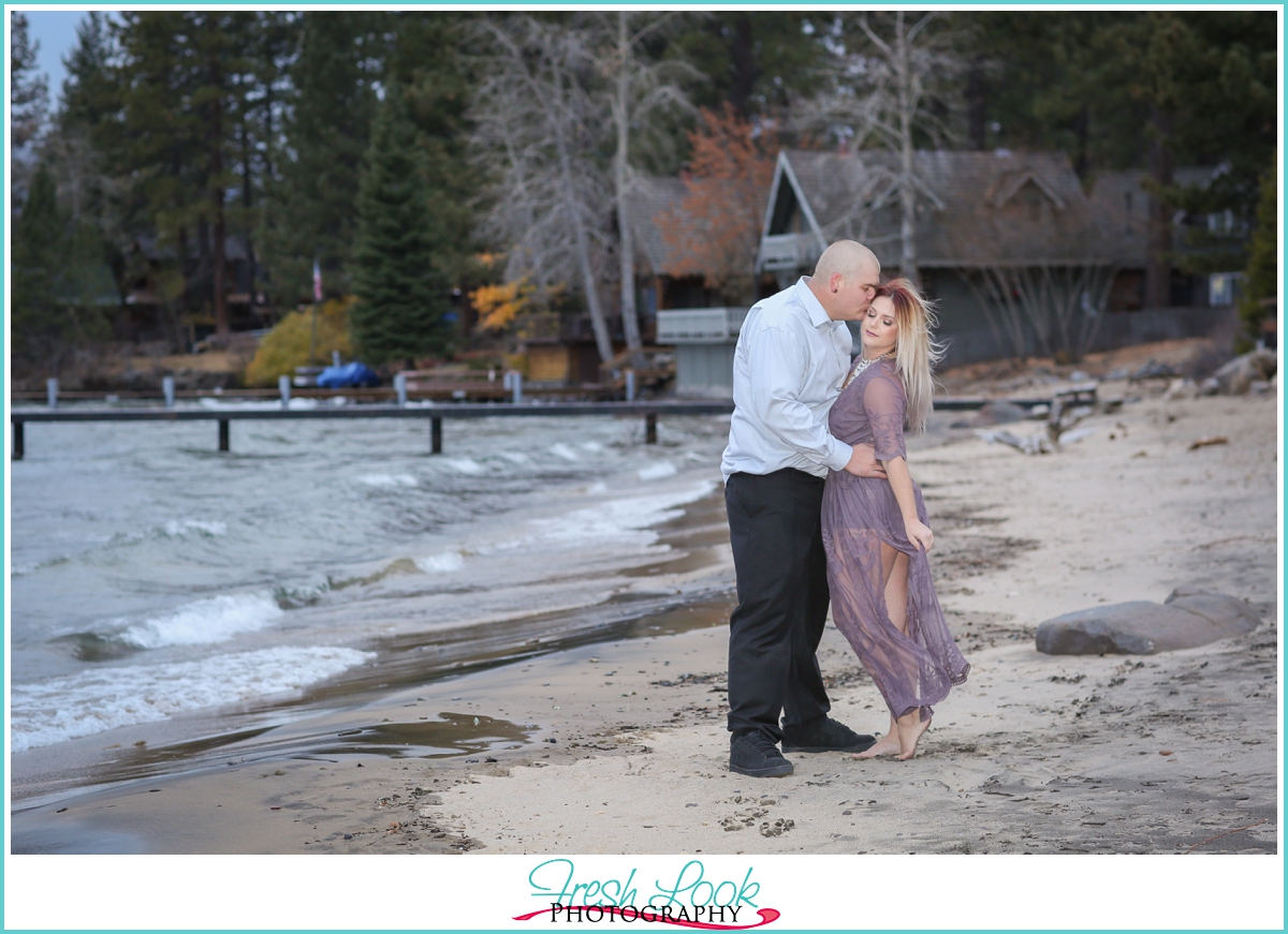 romantic Lake Tahoe mountain engagement shoot