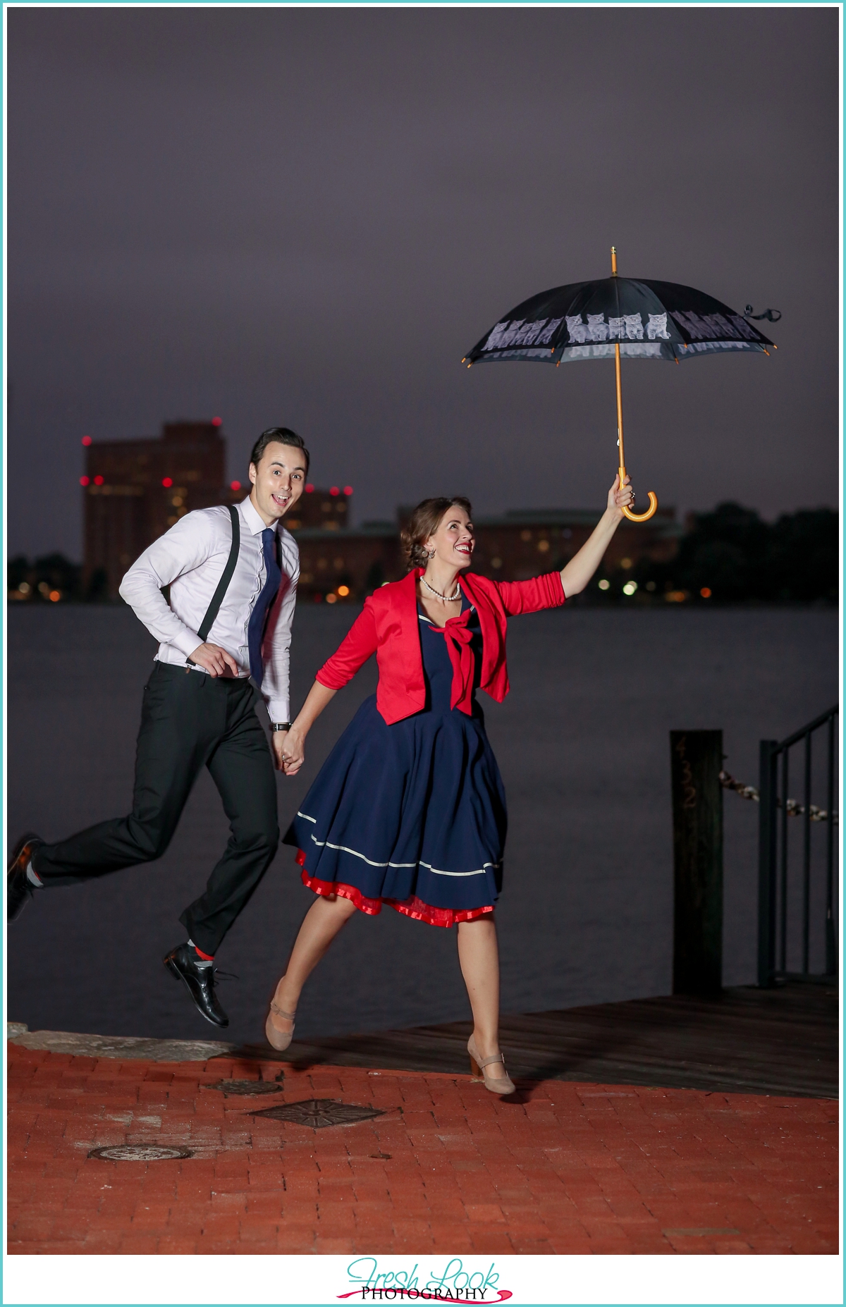 romantic retro engagement shoot