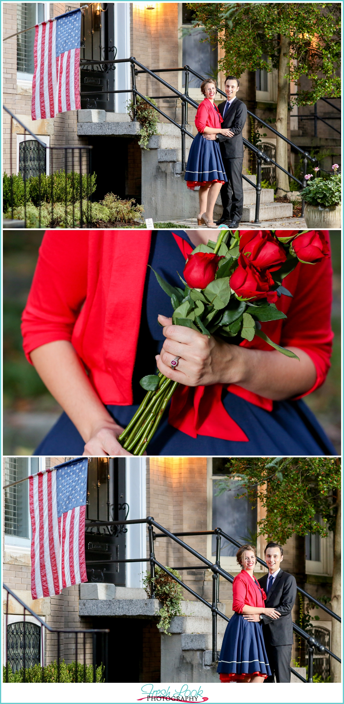 americana themed engagement session